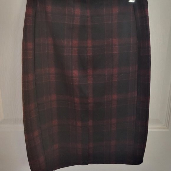 Liverpool Plaid Elastic Waist Pencil Skirt - Picture 1 of 2